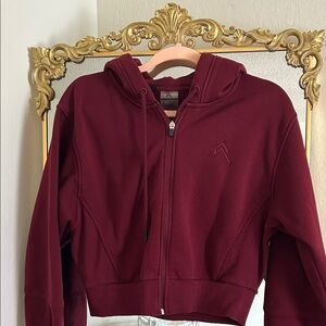 Oner Active Cropped Burgundy Hoodie Jacket